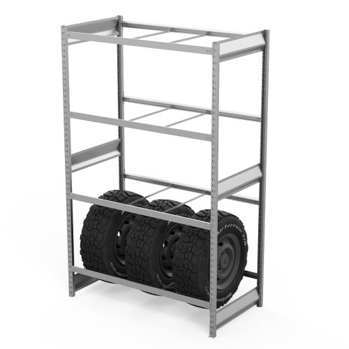Стеллаж грузовой СГ Ультра (2500х1500х1000 мм) 4 яруса, без настила, для шин, дисков, колес (СГУ 2515104бн)