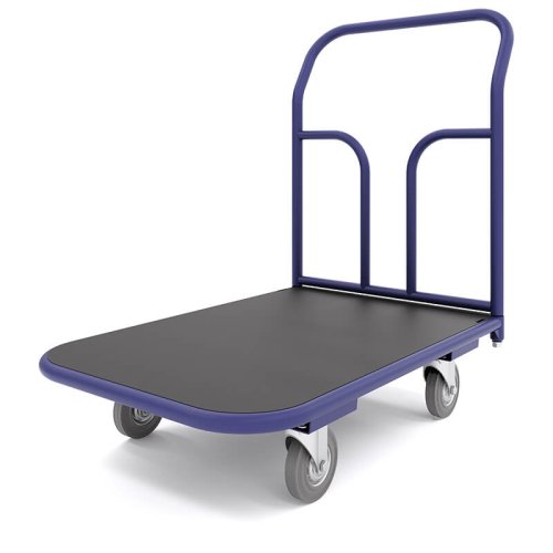 Тележка платформенная с резиновым покрытием ТПР 10 (800x1800 мм, колеса серая резина 160 мм)