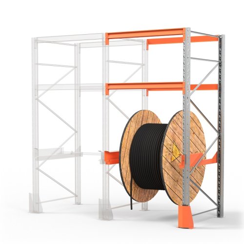Стеллаж для катушек - приставная секция (3000х1350х1300 мм), 1 ярус (85.1.5)