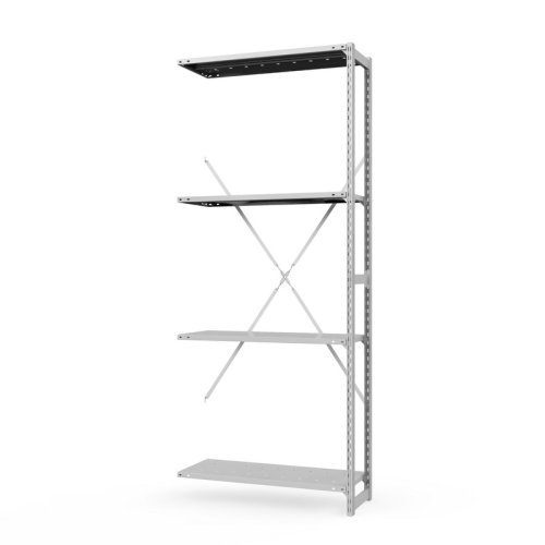 Секция приставная стеллажа для офиса ГТС Универсал, 2000x700x800 мм. Полки: метал. перф.  4 шт. (ТСУп 20070841)