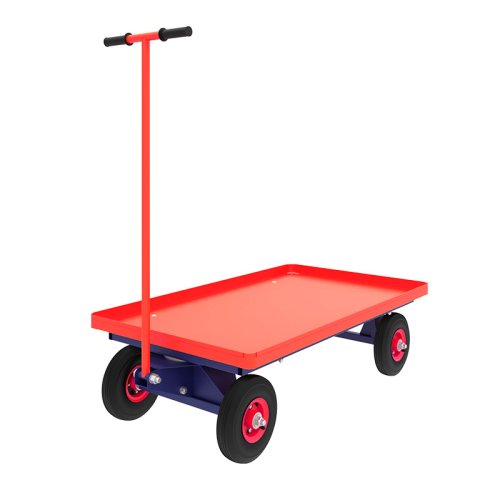 Тележка платформенная с поворотной осью ТПО 7 (г/п 450 кг, 1400x800 мм, колеса  пневматические 250 мм)
