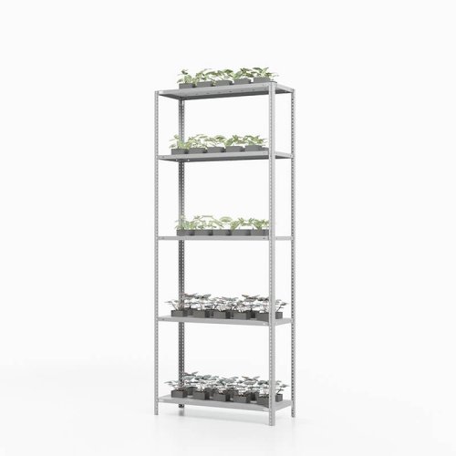 Стеллаж металлический для рассады ТС Лайт, 1500x1000x400 мм. Полки: 5 шт. металл (ТС 15100450)