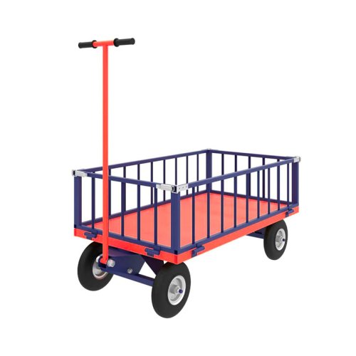 Тележка с поворотной осью ТПОБ 7 Т (г/п 450 кг, 1400x800 мм, колеса литые 250 мм)