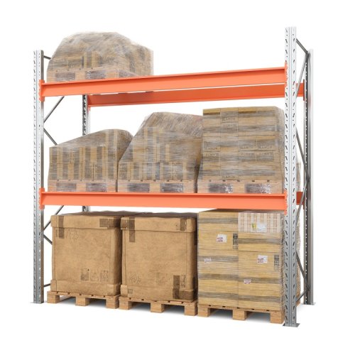Стеллаж металлический паллетный 3500х2700х1100 мм (100.1.5). Ярусы: пол+2