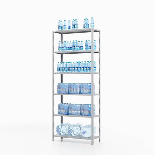 Стеллаж металлический для воды ТС Лайт, 2000x700x600 мм. Полки: 6 шт. металл (ТС 20070660)