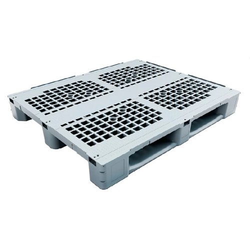 Поддон пластиковый IR 1210P-3R (п/э, 5000 кг, 1200х1000х157 мм, перфорированный, на 3-х полозьях, серый)