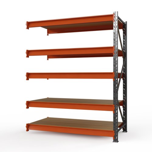 Секция приставная грузового стеллажа Оптима, 3000x2500x785 мм. Ярусы: 5 шт. фанера