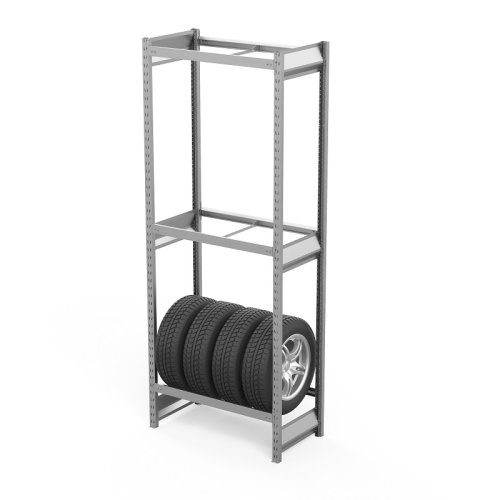 Полочный стеллаж СГ Ультра (2500х900х500 мм) 3 яруса, без настила, для шин, дисков, колес (СГУ 2509053бн)