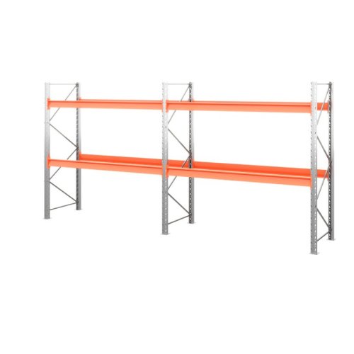 Два паллетных стеллажа в линию 2500х1800х1100 мм (100.1.5). Ярусы: пол+2