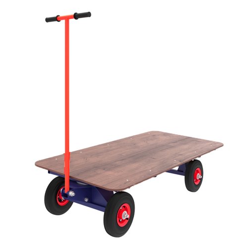 Платформенная тележка с поворотной осью ТПО О (г/п 450 кг, 1200x600 мм, колеса пневматические 250 мм)