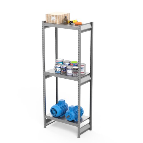 Металлический стеллаж СГ Ультра / СГУ (2000х1200х600 мм) 3 яруса, цинк (СГУ 2012063)