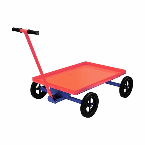 Платформенная тележка с поворотной осью ТПО 2 (г/п 600 кг, 900x600 мм, колеса литые чугунный обод 250 мм)