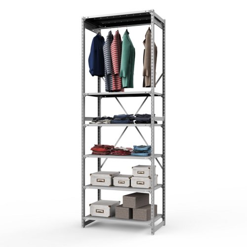 Стеллаж перфорированный ГТС Универсал, 3000x1000x500 мм.Штанги: 1шт. Полки: метал. перф. 6 шт. (ТСУ 30100561ш1)