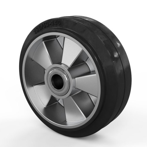 Колесо 180х50 алюминий / резина с подшипниками