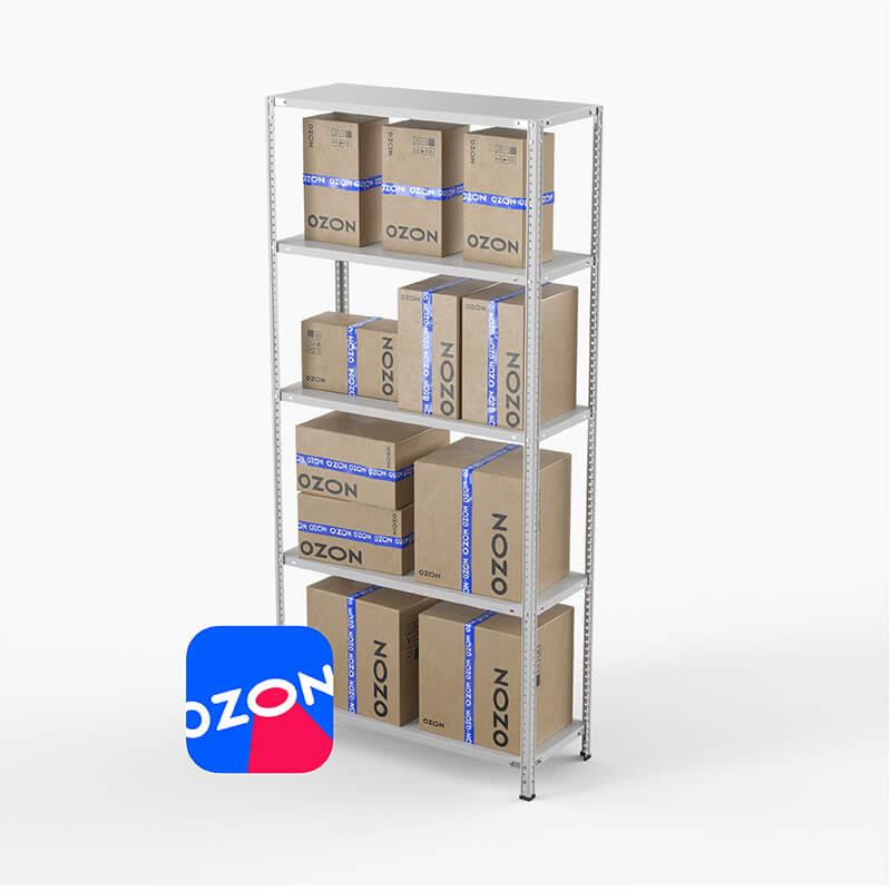 Стеллаж для ПВЗ Озон ТС Лайт, 2200х1000х400 мм, 5 полок