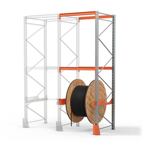 Стеллаж для катушек - приставная секция (4000х1350х1300 мм), 1 ярус (85.1.5)
