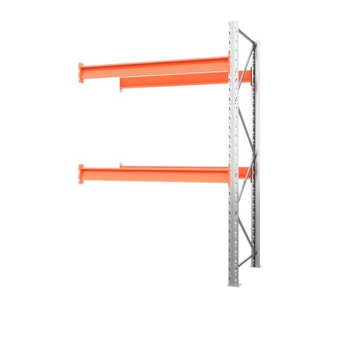Секция приставная стеллажа металлического паллетного 3500х1800х1100 мм (70.1.5). Ярусы: пол+2