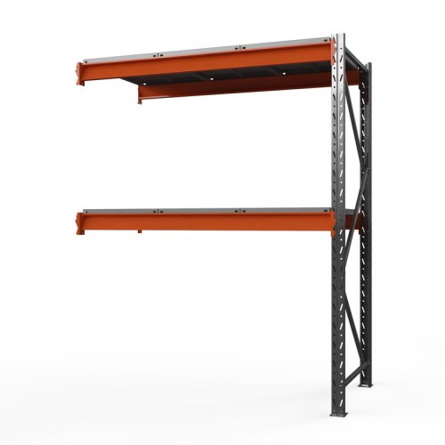 Секция приставная грузового стеллажа Оптима, 2000x1530x785 мм. Ярусы: 2 шт. метал.