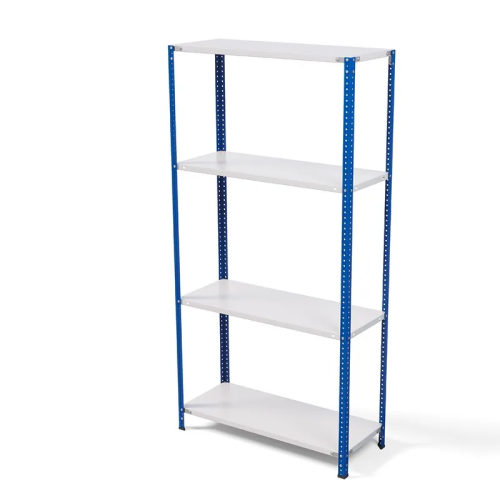 Стеллаж металлический ТС Лайт, синие стойки, 2000x1000x300 мм. Полки: 4 шт. металл (ТС 200100304с)