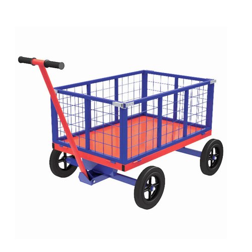 Тележка с поворотной осью ТПОБ 2 С (г/п 600 кг, 900x600 мм, колеса литые чугун.обод 250 мм)