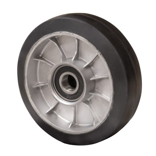 Колесо 160х50 алюминий / резина с подшипниками